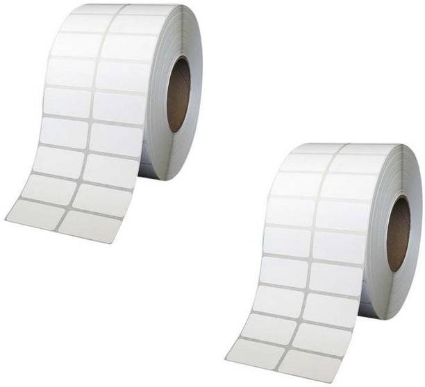 youlogic 50MMX25MM Barcode Label 2''up Self-adhesive Paper Label (White) 1ROLL 4000 LABELS Pack of 2 Roll cromo Paper Label