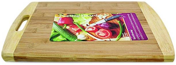 KitchenFest Bamboo Chopping Board with Handle Size:-(24*34 cm) for Cutting/Slicing Fruits, Vegetables, Meat etc Wooden, Bamboo Cutting Board
