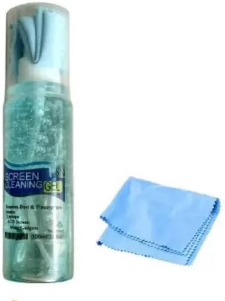 SHOPONIX Fluid Gel Multi-Purpose LCD Cleaning Kit, Liquid Solution with Cloth to Clean Mobile/Laptop Screen, Computer, Spects, Tab, LCD Display, Camera (Multicolour) 100ML for Computers, Laptops, Mobiles, Gaming