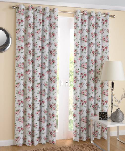 AIRWILL 214 cm (7 ft) Door Cotton Curtain (Pack Of 2)