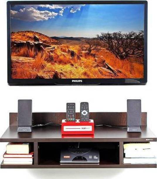 Maaz Handicrafts Wall Set Top Box Stand Shelf(Brown) Solid Wood Display Unit