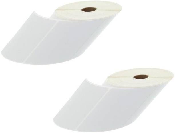 youlogic 100MMX100MM Barcode Label 1''up Self-adhesive Paper Label (White) 1ROLL 500 LABELS Pack of 2 Roll cromo Paper Label