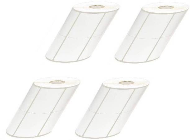 youlogic 50MMX50MM Barcode Label 2''up Thermal Paper Label (White) 1ROLL 2000 LABELS Pack of 4 Roll self-adhesive Paper Label