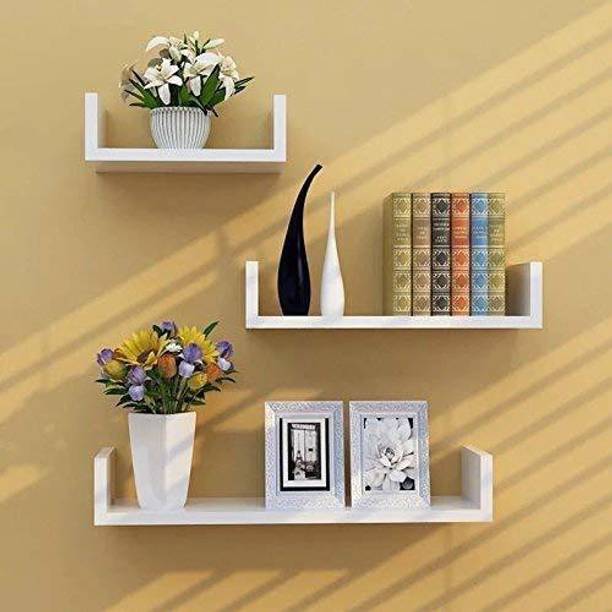 classiconline Wall Mount U Shelf Set Of 3 Engineered Wood Display Unit