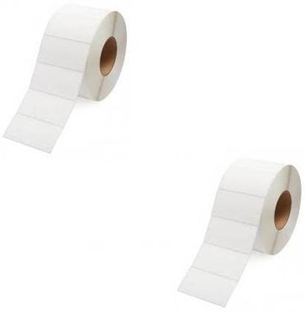 youlogic 50MMX25MM Barcode Label 1''up Thermal Paper Label (White) 1ROLL 2000 LABELS Pack of 2 Roll Thermal Paper Label