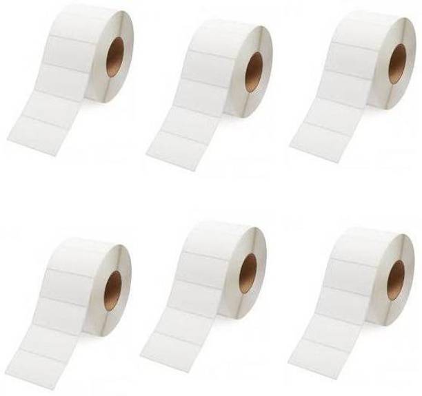 youlogic 50MMX25MM Barcode Label 1''up Thermal Paper Label (White) 1ROLL 2000 LABELS Pack of 6 Roll Thermal Paper Label