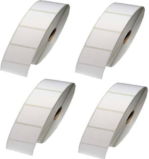 youlogic 75MMX25MM Barcode Label Self-adhesive Paper Label (White) 1ROLL 2000 LABELS Pack of 4 Roll chromo Paper Label