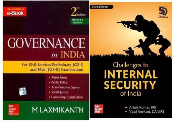 Best Book For UPSC & Civil Service Exam Governance In India (English, Paperback, Laxmikanth M.) And Challenges To Internal Security For Civil Service Examination (English, Paperback, Ashok Kumar, Vipul Anekant)