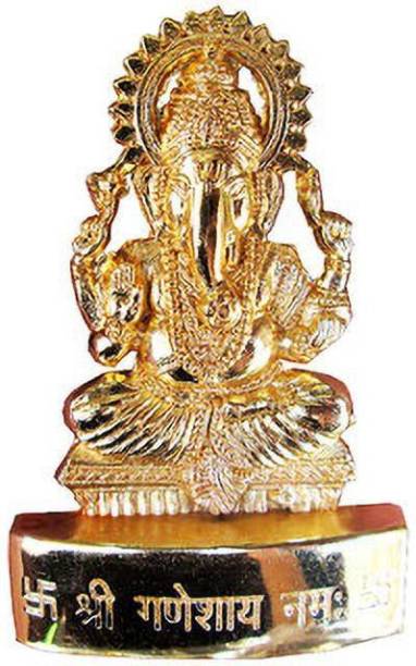 SV Traders Gold Plated Ganesh Ji Idol Decorative Showpiece  -  7 cm