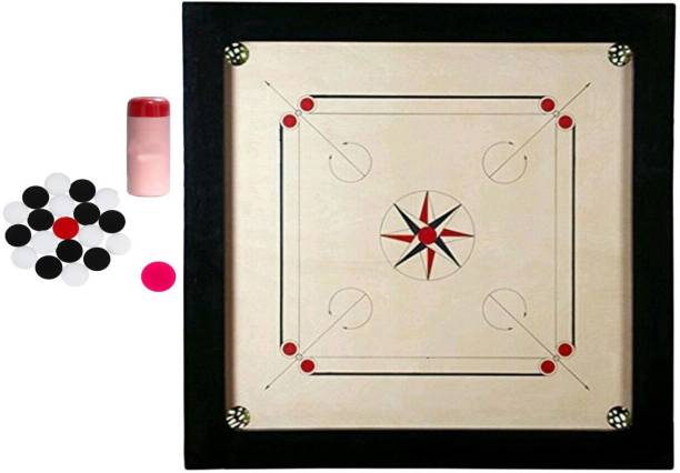 KCRT Carrom Board 20 inch With Power coin 4mm,sticker, Pouder Board Game Carrom Board Board Game