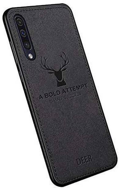 MOBILOVE Back Cover for Samsung Galaxy A50, A50s, A30s | Deer Pattern Cloth Texture Leather Finish Soft Fabric Hybrid Case