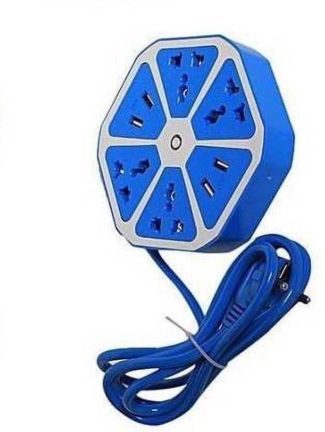 Kanha Ent Heavy Duty Hexagon Extension Cord with 4 USB Port & 4 Socket with 1.8 Meter Wire 4  Socket Extension Boards