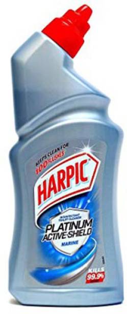 Harpic Platinum Active-Shield Toilet Cleaner, Marine - 500ml Marine Liquid Toilet Cleaner