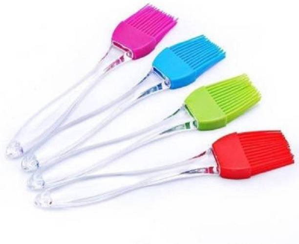 Sanket enterprise Multi Color Oil Brush - Basting Brush - Silicone Oil Brush - Perfect for BBQ, Grilling, Baking, Cooking, Glazing Silicone Flat Pastry Brush