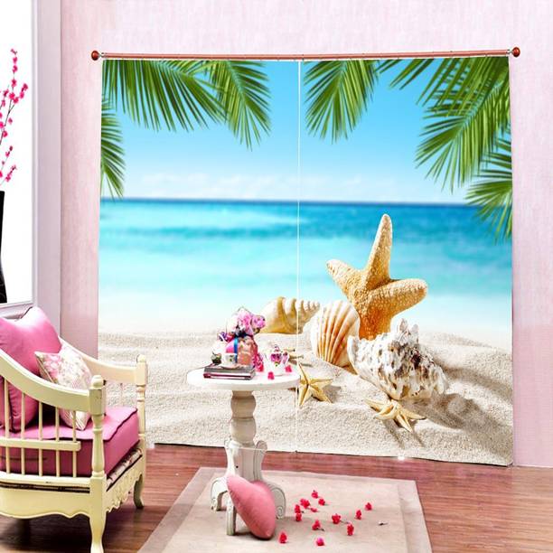 HOMADORN 213.4 cm (7 ft) Door Polyester Room Darkening Curtain (Pack Of 2)