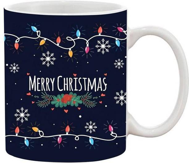 Flipkart SmartBuy Merry Christmas Gift Blue Ceramic Coffee Mug
