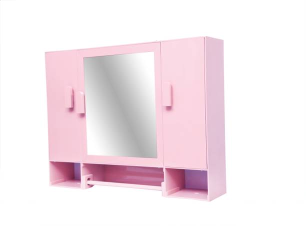 WINACO Monalisa Majenta Pink 3 MM Thickness 18" x 4" x 14" Bathroom Cabinet With Mirror Plastic Wall Shelf