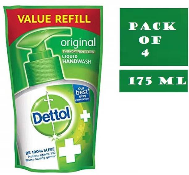 Dettol Original Liquid Handwash Refill Ambz 175 ml ( Pack of 4 ) Hand Wash Bottle