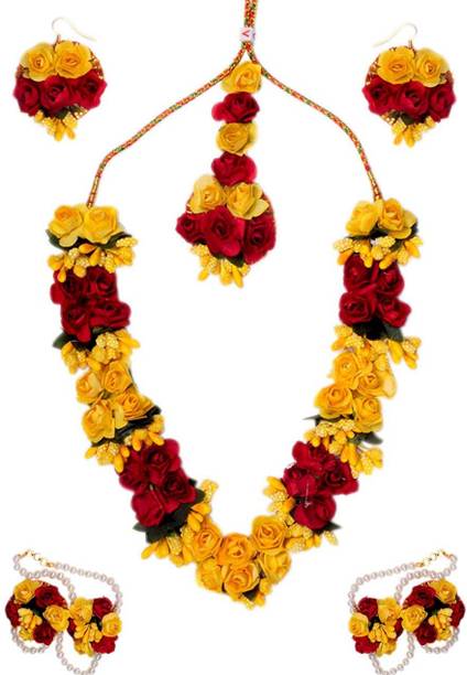ALICIA Fabric, Paper Red, Yellow Jewellery Set