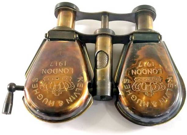 Robin Export Company Antique Unique Solid Brass Pocket Monocular Binocular Telescope Binoculars
