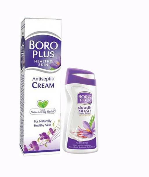 BOROPLUS Boro plus Antiseptic cream(80ml) and doodh kesar body lotion(40ml)
