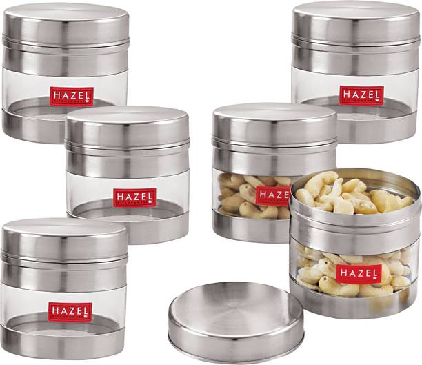 HAZEL Stainless Steel Transparent See Through Container  - 350 ml स्टील ग्रोसरी कंटेनर