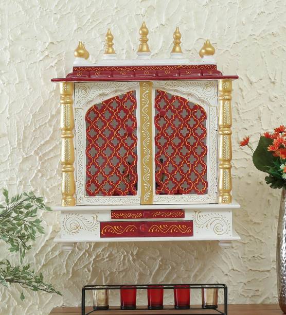 FurniGully Mandir Solid Wood Home Temple