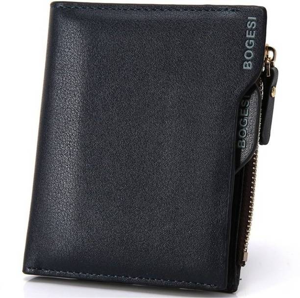 Men Blue Artificial Leather Wallet - Regular Size