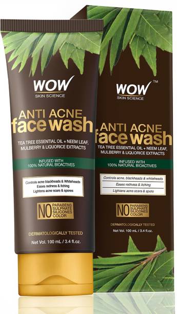 WOW SKIN SCIENCE Anti Acne  - OIL Free - No Parabens, Sulphate, Silicones & Color Face Wash