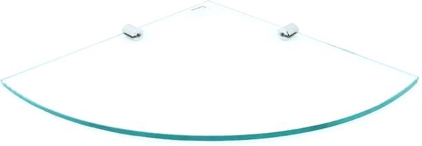 Sparkraze High Quality Toughened Glass 12" Corner With Metal Goli-Bracket Glass Wall Shelf