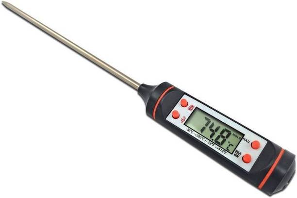 MOHAK MH-6598 Stainless Steel Digital Kitchen Temperature Test Pen, Black Thermometer with Fork Kitchen Thermometer