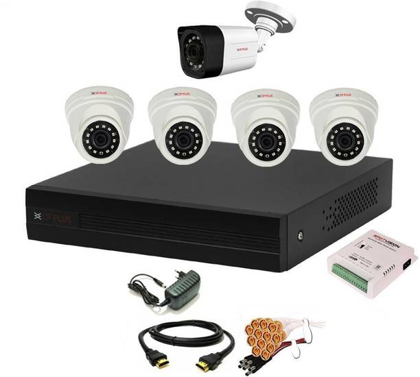 CP PLUS 8 Channal HD DVR 1080p 1Pcs,Outdoor Camera 2.4 MP 1Pcs,Indoor Camera 2.4 MP 4Pcs,combo set Security Camera