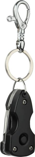 Flipkart SmartBuy Black Carabiner Hook Military Keychain with Torch, Screwdriver, Knife & Bottle Opener Key Chain