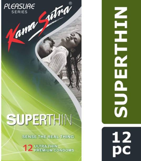 Kamasutra Pleasure Series Condoms for Men , SuperThin Condoms , Extra Thin for Natural Sensations, 20 Premium Condoms Condom