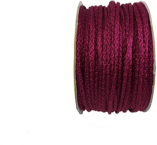 Uniqon Pink Color (18 Mtr) Resham Zari Twisted Thread/dori Lace for Sewing, Bead Art, Piping, Apparels, Wrapping, Handicrafts and Craft Diy Projects.