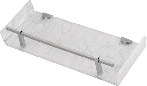 NEW WARE Stylish Acrylic Wall Mount Bathroom Shelf (Size - 12x5 Inch) (White Colour) Acrylic Wall Shelf