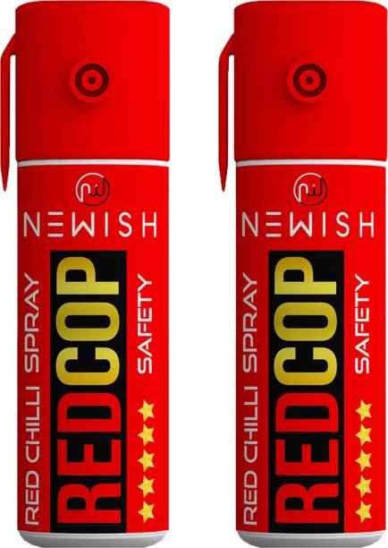NEWISH : Powerful Red chilli Pepper Spray Self Defence for Women Pack Of 2 Each (55 ml |35 gm|50 shots) Upto -15 Feet Pepper Stream Spray