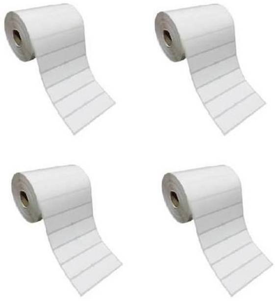 youlogic 50MMX25MM Barcode Label 2''up Self-adhesive Paper Label (White) 1ROLL 3000 LABELS Pack of 4 Roll cromo Paper Label