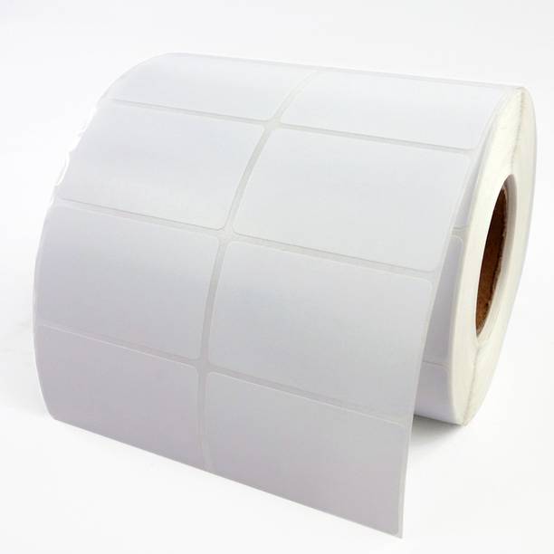 youlogic 50MMX38MM Barcode Label Self-adhesive Paper Label (White) 1ROLL 2000 LABELS - 2''up Pack of 1 Roll cromo Paper Label