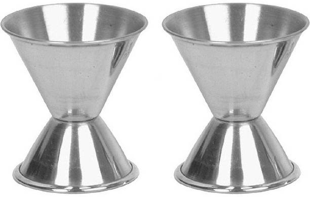 Dynore Set of 2 Double Sided Jigger / Peg measure 30 Ml & 60 ml Decanter