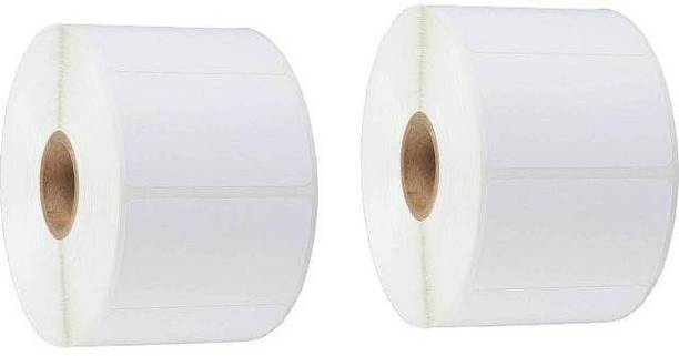 youlogic 50MMX25MM Barcode Label 1''up Self-adhesive Paper Label (White) 1ROLL 2000 LABELS Pack of 2 Roll cromo Paper Label