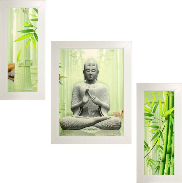 Indianara Gautam Budha Paintings Without Glass Digital Reprint 13 inch x 22.2 inch Painting