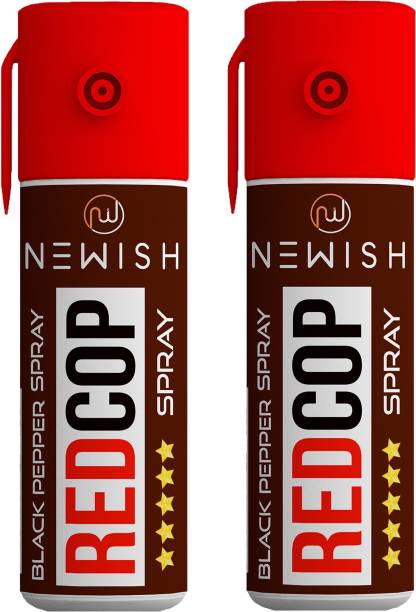 NEWISH : Powerful Black Pepper Spray Self Defence for Women Pack Of 2 Each (55 ml |35 gm|50 shots) Upto -15 Feet Pepper Stream Spray