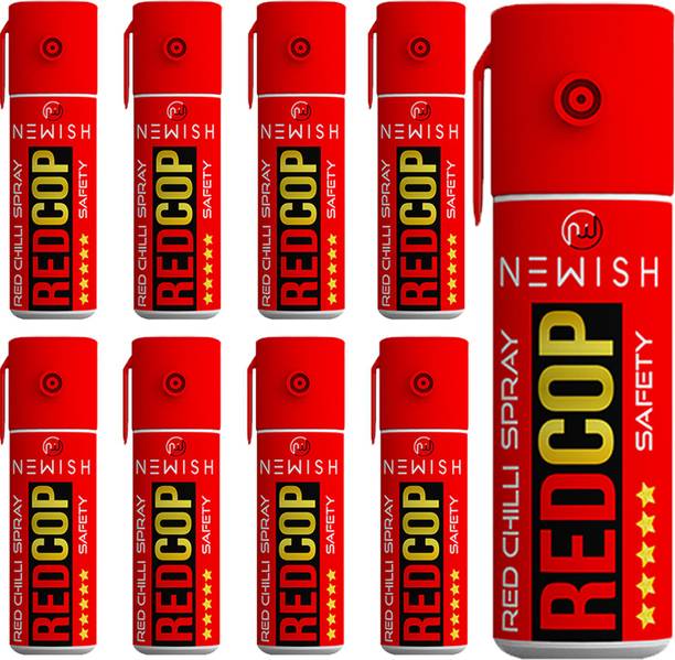 NEWISH Powerful Red Chilli Pepper Spray Self Defence for Women Pack Of 9 Each 55 ml Pepper Stream Spray