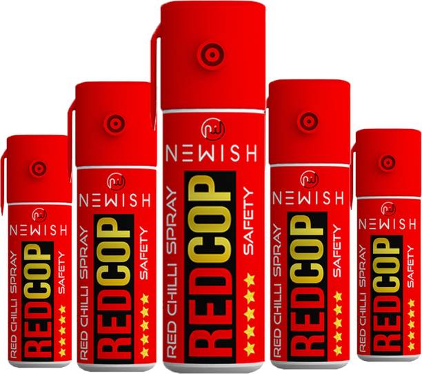 NEWISH Powerful Red Chilli Pepper Spray Self Defence for Women Pack Of 5 Each 55 ml Pepper Stream Spray