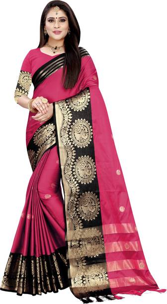 Disha Trends Woven Kanjivaram Cotton Silk Saree