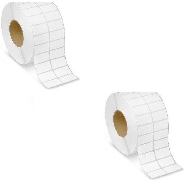 youlogic 40MMX20MM Barcode Label 2''up Self-adhesive Paper Label (White) 1ROLL 4000 LABELS Pack of 2 Roll cromo Paper Label