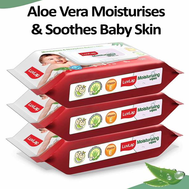 LuvLap Baby Moisturising Wipes with Aloe Vera,72N Pack of 3 Combo
