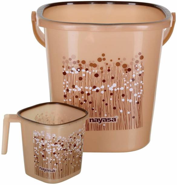 NAYASA 2 piece bucket set ( 1 bucket + 1 matching Mug ) 25 L Plastic Bucket