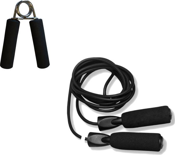 KRX Skipping Rope + Foam Hand Gripper Fitness Accessory Kit Kit
